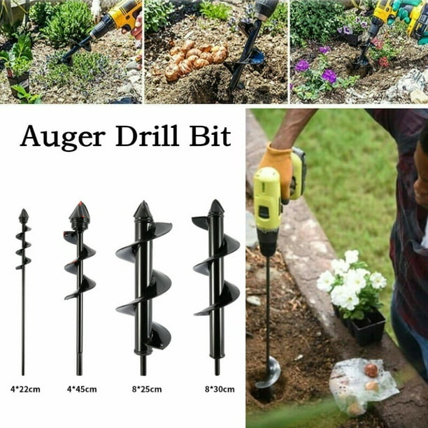 mansum 10 Inch 25cm Length Irrigating Planting Auger Drill Bit Digs Hole for Bulb Plant,10 Inch 